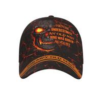 3D Nunca Subestimes A Un Viejo Gruñón Que Nació En Agosto Cráneo Unisex Gorra-Camionero Casuales Gorra De Béisbol Ajustable Sombrero De Sol para Hip Hop Deportes Ciclismo