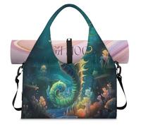 3D Oceans Sea Horse - Bolsa de lona deportiva con compartimento para zapatos, fin de semana, bolsa de equipaje para gimnasio, yoga, viajes, color, L, Bolsa de viaje