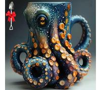 3D Octopus Kraken Design Beer Mugs,Medieval Pirate Viking Beer Cup,Pirate Tankard Deep Ocean Creature Octopus Mug for Sea Lovers and Collectors,Coffee Decorate Mugs for Bar Restaurant Home Gift