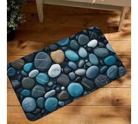 3D One Piece Dark Grey Stone Pebble Door Mat, Soft Mat Kitchen Home Floor Decoration Washable, Entrance Hallway Living Room mat-40x60cm