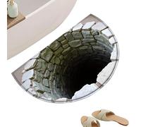 3D Optical Illusion Carpet - 19.68 Inches Hole Design Rug | Crystal Velvet Non Slip Quick Dry - Soft Washable Mat For Bedroom Living Room Bathroom Indoor Outdoor Decor Home Kitchen Entryway Office