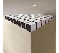 3D Optical Illusion Corner Wall Decal - 3D Illusion Wall Art That Reshapes Reality, Large Removable Peel and Stick Decor, modern abstract cube art decoration for Living Room, Office, Gallery Spaces