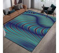 3D Optical Illusion Geometric Area Rug Luxury Non-Slip Carpet for Living Room Bedroom Modern Art Decor Kitchen Machine Washable Carpet Soft (28,120 * 200cm)