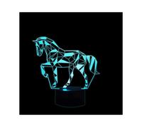 3D Optical Illusion Lamp LED Night Light for Kids, 3d Horse Lamp 7 Colors Changing Touch Bedside Lamp Bedroom Deco Horse Lamp with USB Cable