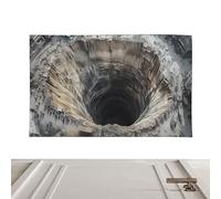 3D Optical Illusion Rug, Fun Home Decor Rug, Not Slip Quick Dry Decorative Floor Mat, Eye Catching Room Accent for Birthday Halloween New Year Holiday Parties Entryway Bedroom Living Room Party