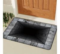 3D Optical Illusion Rug,Rugs That Look like a Hole,Visual Illusion Non-Slip Front Doormat,Trap Hole Area Carpet for Living Room Bedroom Bath Stairs Porch Entrance Decor (E, 50x80cm/19.68x31.49inch)
