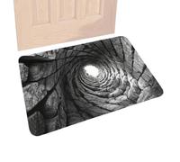 3D Optical Illusion Rug - Stone Well Illusion Non-Slip Doormat | 20x32 Inch Entryway Rug | 50x80cm Crystal Velvet, For Indoor Bathroom Entrance Front Door Bedroom Kitchen Balcony Outdoor, Absorbent Tr