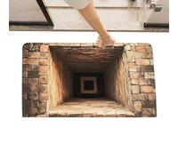 3D Optical Rug - Funny Non-Slip Floor Mat Living Room Bathroom Entrance | Soft Plush Polyester with Washable Design Anti-Skid Backing Decorative Carpet for Apartment Farmhouse Office Indoor Outdoor