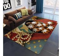 3D Papá Noel Alfombra De Salon Moderna Pelo Corto, Antideslizantes Alfombras De Habitacion Decorativa Dormitorio Alfombra Para Comedor Balcón Salas 60 X 90 Cm - Poliéster - Limpieza Fác -9446143021770