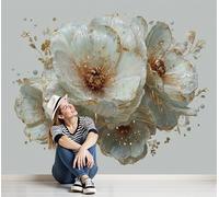 3D Papel Pintado Escultura De Flores En 3D Para Pared, Mural Decorativo Arte En Relieve Retro Para Salón Dormitorio Póster Fotográfico Papel Tapiz Fotomurales De Pared 350x256cm