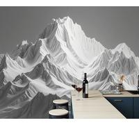 3D Papel Pintado Escultura En Relieve Montañas Nevadas Para Pared, Mural Decorativo Paisaje Nórdico Minimalista Para Salón Dormitorio Póster Fotográfico Papel Tapiz Fotomurales De Pared 200x140cm