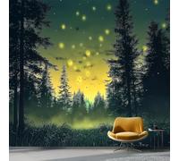 3D Papel Pintado Fantasía Bosque Para Pared - Mural Decorativo Impermeable Para Dormitorio Y Sala Luciérnagas Bailando En El Bosque- Papel Tapiz Fotomurales De Pared