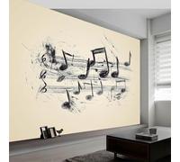 3D Papel Pintado Panorámico Nota Musical Fotomurales 250 x 175 cm Papel Tapiz Fotográfico Tema Musical No Tejido Murales Modernos Decoración de Pared, Salón y Dormitorio m105