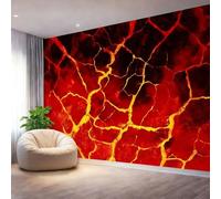 3D Papel Tapiz Rojo para habitación de niños, Abstracto Lava Textura De Bloque Pared Papel Pintado Dormitorio Decoración, 300 x 210 cm Fondo Lienzo para Sala sofá mural De Estar