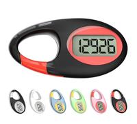 3D Pedometer Step Counter for Firefighters Walking No Bluetooth Fitness Tracker with Large Digital Display Accurately Track Steps Miles No Smartphone Needed for Women Men Kids Seniors (Black + Red)