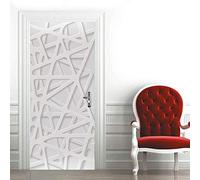 3d Pegatina Puerta Mural Autoadhesivo GeoméTrico Blanco DecoracióN Del Hogar Pegatinas De Pared Dormitorio Sala De Estar PóSter ExtraíBle Pegatinas ArtíSticas-Los 77x200cm