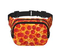 3D Pizza Pepperoni - Riñonera unisex de moda, elegantes para entrenamientos, correr, viajar y senderismo, Black, Talla única