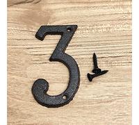 3D Placa de Casa Números 0-9 Letra A-Z Ferro Fundido Preto 8cm Metal Digital Porta Sinal Com Parafuso Alfabeto Exterior Anti-ferrugem Sinalização Hotel Apartamento Rua Caixa Correio (3)