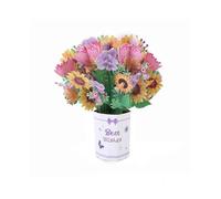 3D Pop Up Flower Bouquet Greeting Card - Mother's Day Gift Paper Flower with Seconds Animation Time