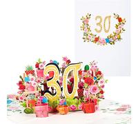 3D Pop up Tarjetas de Cumpleaños,Flores Tarjetas de 30 Años,Tarjetas de Aniversario con Sobres,Adecuadas para Cumpleaños,Bodas,Amistades e Inducciones