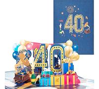 3D Pop up Tarjetas de Cumpleaños,Tarjetas de 40 Años,Tarjetas de Aniversario con Sobres,Adecuadas para Cumpleaños,Bodas,Amistades e Inducciones