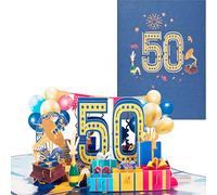 3D Pop up Tarjetas de Cumpleaños,Tarjetas de 50 Años,Tarjetas de Aniversario con Sobres,Adecuadas para Cumpleaños,Bodas,Amistades e Inducciones
