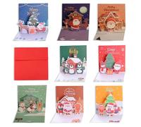 3D Pop Up Tarjetas Navideñas con Sobres, 8 Christmas Cards, Tarjetas de Felicitación Navidad, Tarjetas Navideñas Creativas para Niños, Amigos y Familiares