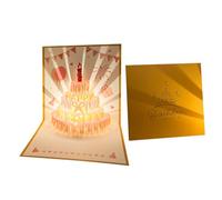 3D Popup Greeting Cards, Musical Birthday Celebration Postcard, 5.91x5.91 Inches, Colorful Surprise Decoration, Handcrafted Design Keepsake for Wife Sister Husband Daughter Kids