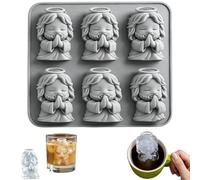 3D Praying Jesus Silicone Ice Cube Mold, Faith-Based Novelty Ice Molds for Cocktails Parties & Religious Celebrations, 6-Cavity Tray for Candy,Chocolate,and Party Treats