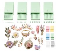 3D Print Clay Gel Ball Maker Tool, 4-Piece Bead Roller Set, 2-5 mm，Pink，Green