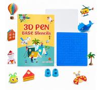 3D Print Drawing Book, 3D Painting Graffiti Stencils with 65 Vivid Patterns, Reusable Template with a Transparent PVC Plate for 3D Pen Kids DIY Gift Painting Graffiti Template