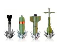 3D Printed Anti-Tank Weapon Model Refrigerator Magnet - Creative Military Armor-Piercing Projectile Decor for Room, Office, Locker & Desktop | Ideal for Military Enthusiasts (Set of 4)