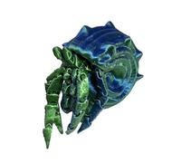3D Printed Articulated Hermit Crab - Poseable Coastal Animal, Hinged Crawling Display, Realistic Joint Aquarium Inspired Model Supporting Calming Hand Interaction, Decorative Desktop Figure For Room