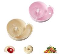 3D Printed Automatic Vegetable and Fruit Washer, Fruit Washing Bowl with Strainer,Fruit Washer Spinner Bowl, Snail Shape Drainer, Multipurpose Rinse Drain (Yellow+Pink)