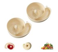 3D Printed Automatic Vegetable and Fruit Washer, Fruit Washing Bowl with Strainer,Fruit Washer Spinner Bowl, Snail Shape Drainer, Multipurpose Rinse Drain (Yellow*2)