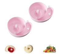 3D Printed Automatic Vegetable and Fruit Washer, Fruit Washing Bowl with Strainer,Fruit Washer Spinner Bowl, Snail Shape Drainer, Multipurpose Rinse Drain (Pink*2)