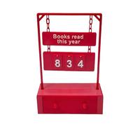 3D Printed Book Counter - Books Read Display | 10x4.3x13.7cm with 3D Printed Material, Lightweight 85g Design with Blue Red Color, Writers Literary Fans and Book Lovers Desktop Decor