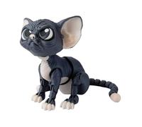 3D Printed Cat, Cute Hairless Figurine, Desktop Pet Decoration, Interactive Toy Figure, Adorable Collectible Design for Desk, Birthday, Women, Men, Kids, Girls, Boys, Mom, 6.3x2.56x4.33 Inches