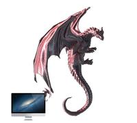 3d Printed Computer Decor, Fidget Dragon Animal, 3.94 Inches Functional with Posable Feature, Material Display Tool, Versatile Accessory with Design, Office Tool for Playrooms and Car Interiors