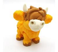 3D Printed Diprotodon Tiger Ox Deer Articulated Animal Figures with Movable Joints Creative Craft Models Collectible Desktop Decor Gift(OX-7cm)