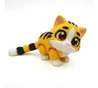 3D Printed Diprotodon Tiger Ox Deer Articulated Animal Figures with Movable Joints Creative Craft Models Collectible Desktop Decor Gift(Tiger-9cm)