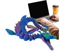 3D Printed Dragon - 5.51Inches 3D Dragon Fidget Toy, Full Articulated Crystal Reptile Toy With Flexible Joints | Executive Desk Toys For Kids Playing, Home Office Table Decoration Accessories