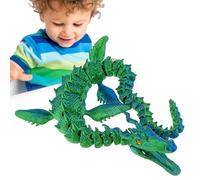 3D Printed Dragon - 5.51Inches 3D Dragon Fidget Toy, Full Articulated Crystal Reptile Toy with Flexible Joints | Executive Desk Toys For Kids Playing, Home Office Table Decoration Accessories