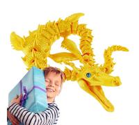 3D Printed Dragon - 5.51Inches 3D Dragon Fidget Toy, Full Articulated Crystal Reptile Toy With Flexible Joints | Executive Desk Toys For Kids Playing, Home Office Table Decoration Accessories