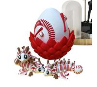 3D Printed Dragon Decor - Fidget Toy Desktop Decoration, 3.94 Inches Small Articulated Dragon Inside Egg with Flexible Joint Movement, Sensory Stress Ease Accessory, Art Hardware for Teens Adults