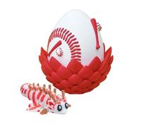 3D Printed Dragon - Desk Decor Fidget Toy | Articulated Statue with Egg, Unique Collector Gift for Kids, Sensory Stress Relief for Students, 2.72x2.87 Inches Sports Theme Fans