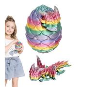 3D Printed Dragon Egg, 3D Printed Figurine, Polylactic Acid Material, Articulated Fidget Toy, Stress Relief, Interactive Design, Office Desk, 4.5 Inches, Multicolor, Single Piece