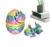 3D Printed Dragon Egg, 3D Printed Figurine, Polylactic Acid Material, Articulated Fidget Toy, Stress Relief, Interactive Design, Office Desk, 4.5 Inches, Multicolor, Single Piece