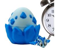 3d Printed Dragon Egg, Cute Articulated Fidget Dragon Toy, Bookshelf Decoration with Miniature Inside Egg, Flexible Animal Sensory Toy for Kids Teens Boys Birthday Home Car Desk, 3.14x2.9 Inch