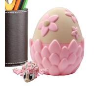 3d Printed Dragon Egg, Cute Articulated Fidget Dragon Toy, Bookshelf Decoration with Miniature Inside Egg, Flexible Animal Sensory Toy for Kids Teens Boys Birthday Home Car Desk, 3.14x2.9 Inch